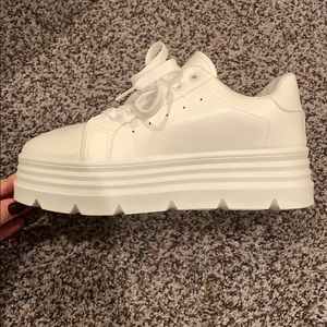 White Platform Sneakers- Never Worn
